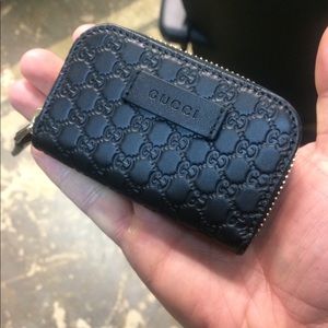 Gucci guccissima coin purse black